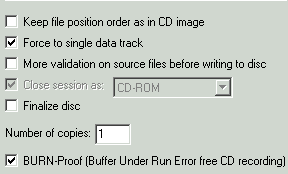 NTI CD Maker Pro Burn Menu